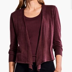 NIC+ZOE 4-Way Convertible Lightweight Cardigan – Port Burgundy – Size XS